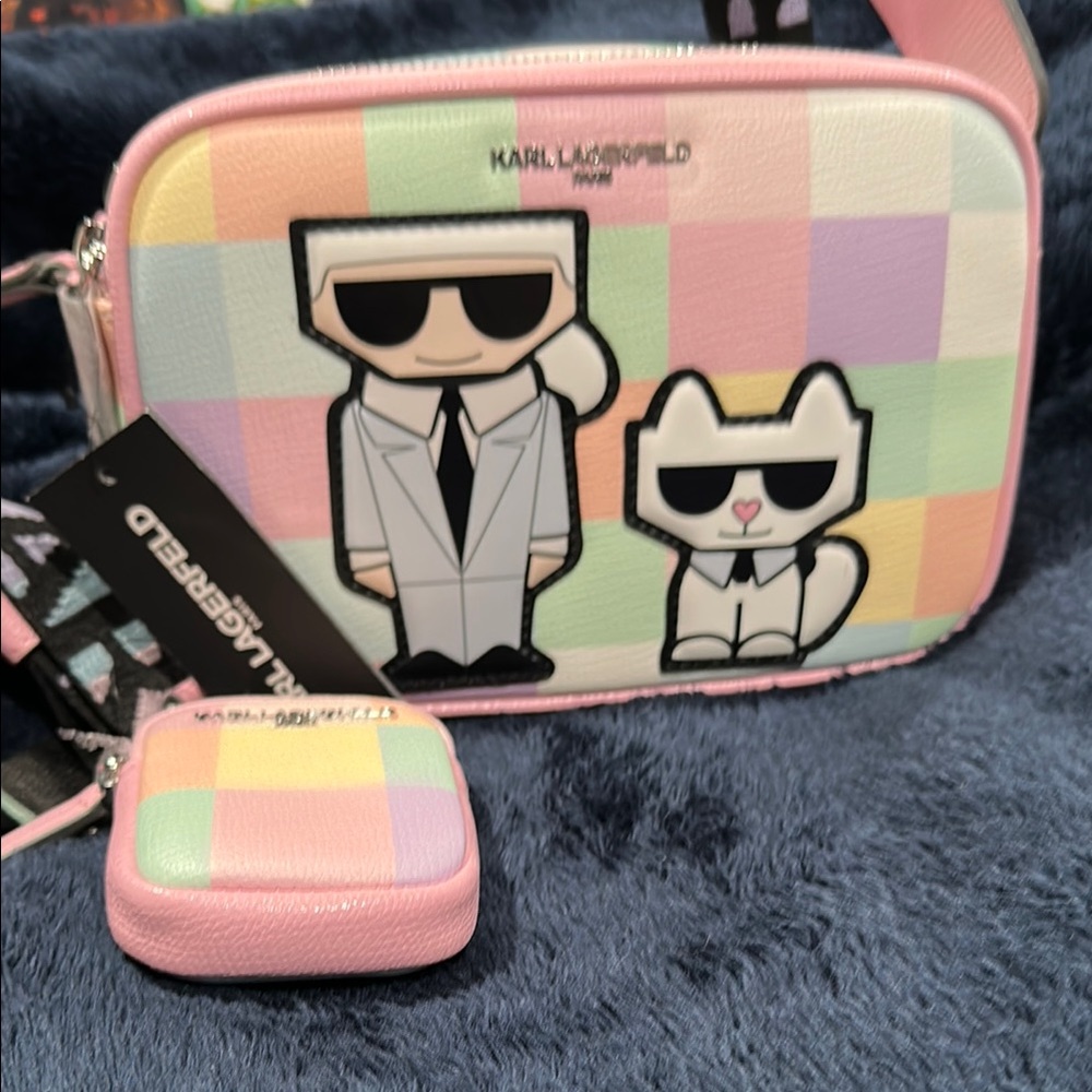 Karl Lagerfeld Pastel Checkered Crossbody Bag